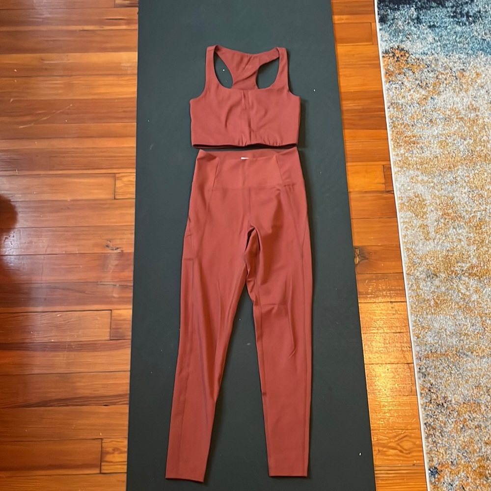 Girlfriend Collective leggings and Paloma bra